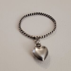 Sterling Silver Puff Heart Ring